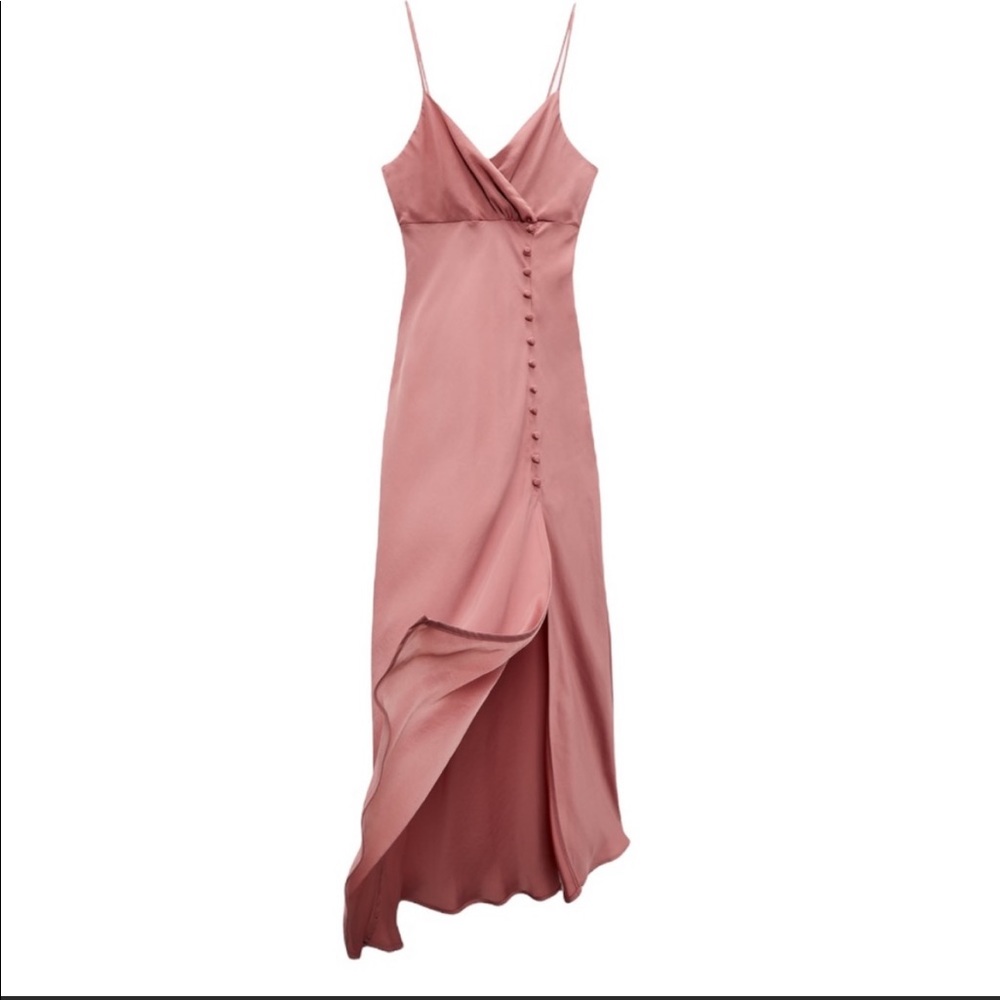 Zara button slip dress Soft pink color. Beautiful sexy dress.never worn. Small.
